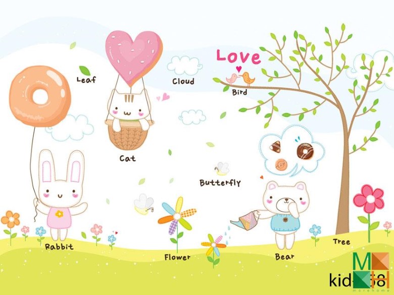 Tranh dán tường Hàn Quốc 3d cho bé cực đẹp tại Hà Nội Kid-058