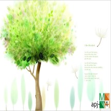  Tranh dán tường hình cây APJ - 074