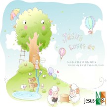 Tranh dán tường Hàn Quốc 3d cho bé cực đẹp tại Hà Nội Jesus_008