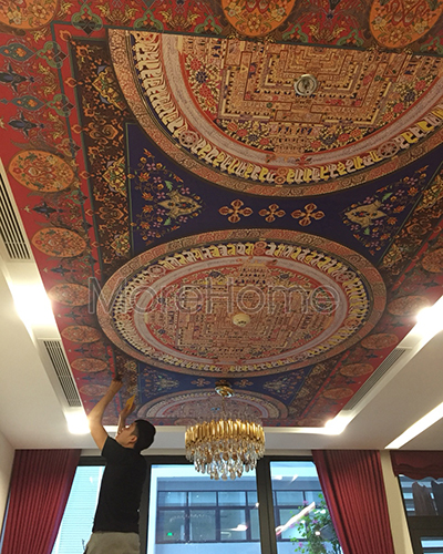  Thi công tranh dán trần chung cư