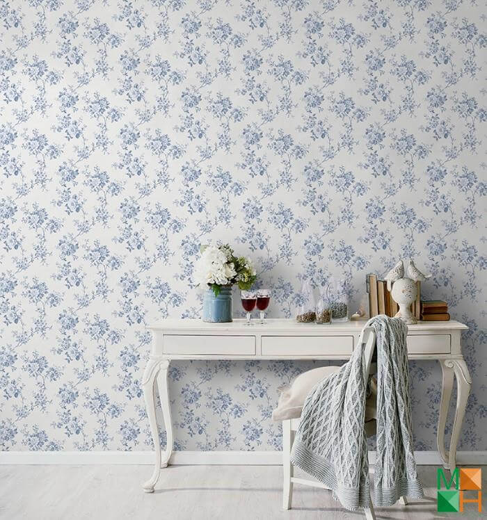 Mẫu giấy dán tường phòng khách hoa leo 2011-1