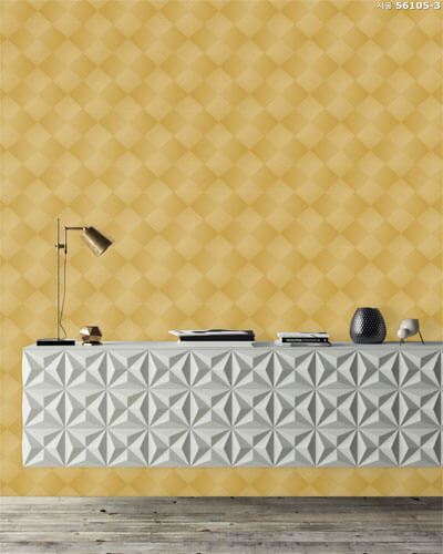 Giấy dán tường ô vuông màu vàng 56105-3