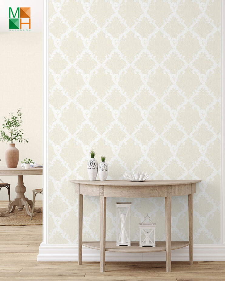  Giấy dán tường màu vàng họa tiết cổ điển 6809-1