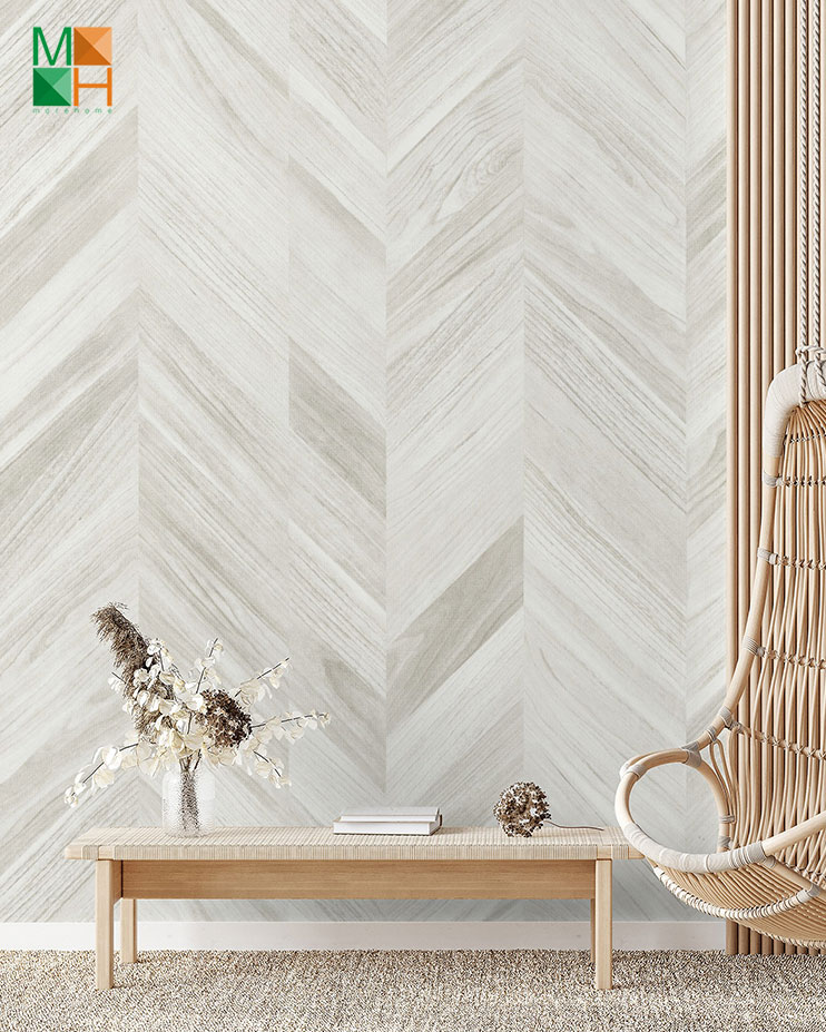  Giấy dán tường giả vân gỗ xếp chéo màu xám đẹp 6815-1