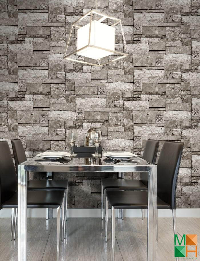 Giấy dán tường Hàn Quốc giả đá 7008-1 Giấy dán tường Hàn Quốc giả đá 7008-1