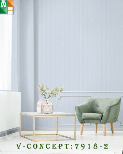  Giấy dán tường hàn quốc hiện đại 7918 kẻ sọc vân nổi màu ghi, trắng, kem, xanh lá, xanh ngọc