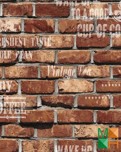 Giấy dán tường 3D giả gach 87032-2