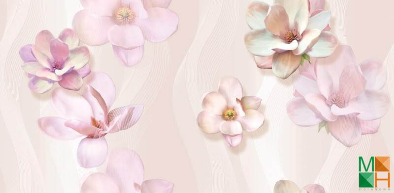 Giấy dán tường họa tiết hoa lá thi công tại Thịnh Liệt, Hoàng Mai, Hà Nội 88107-1