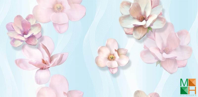 Giấy dán tường họa tiết hoa lá thi công tại Tương Mai, Hoàng Mai, Hà Nội 88107-3