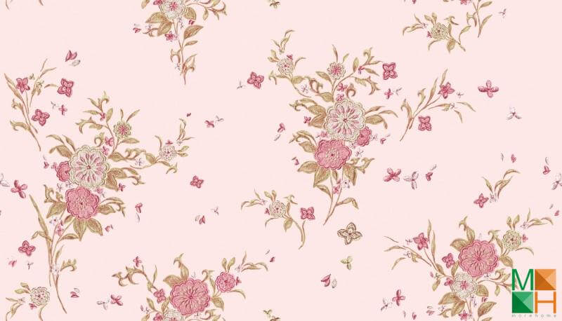 Giấy dán tường họa tiết hoa lá thi công tại Yên Sở, Hoàng Mai, Hà Nội 88126-2