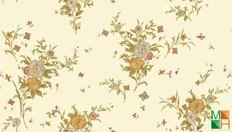 Giấy dán tường họa tiết hoa lá thi công tại Bồ Đề, Long Biên, Hà Nội 88126-3