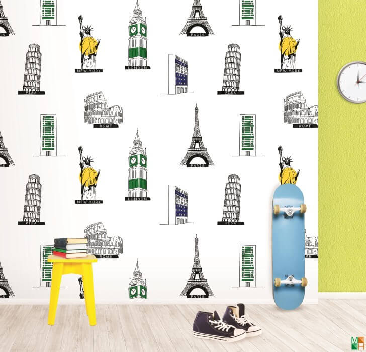 Giấy dán tường hình tháp eiffel tại Đồng Nai A1050-1