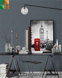 Giấy dán tường đơn sắc cao cấp 3810 màu xám, xám xanh