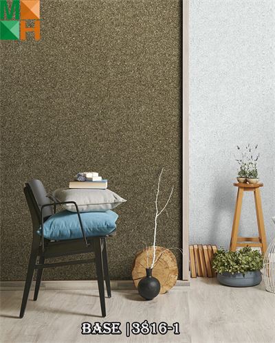 Giấy dán tường  giả đá cao cấp 3816 màu trắng , nâu nhạt, nâu đậm, xám đậm.