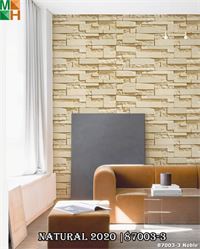 Giấy dán tường 3D giả đá cao cấp 87003 màu be, trắng