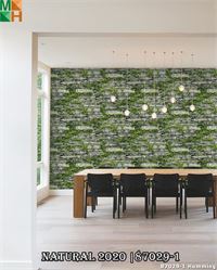 Giấy dán tường 3D giả đá tổ ong 87029  màu xám xanh rêu